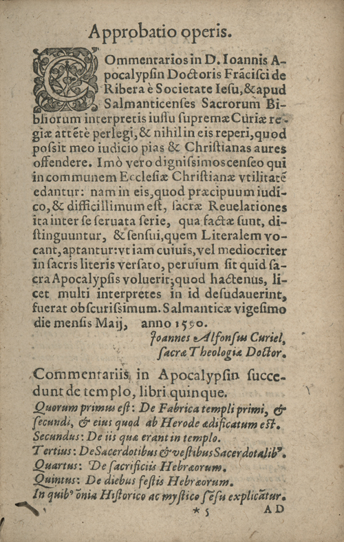 In sacram beati Ioannis Apostoli and Evangelistae Apocalypsin Commentarii by Francisci Riberae, Presbyteri Societatis Iesu, 1602 edition in Latin - read online free