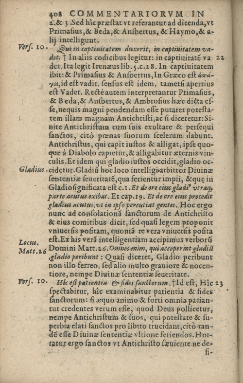 In sacram beati Ioannis Apostoli and Evangelistae Apocalypsin Commentarii by Francisci Riberae, Presbyteri Societatis Iesu, 1602 edition in Latin - read online free