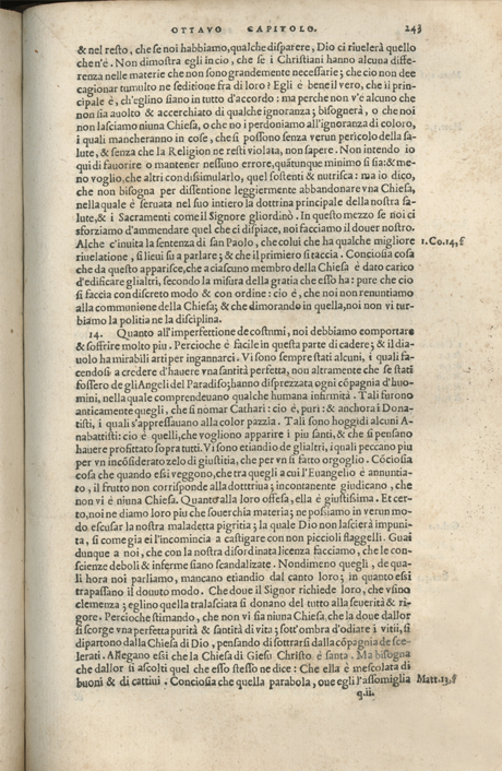 Institutione della Religion Christiana di Giovanni Calvino, edizione 1557 in Italiano tradotta per Giulio Cesare Paschali