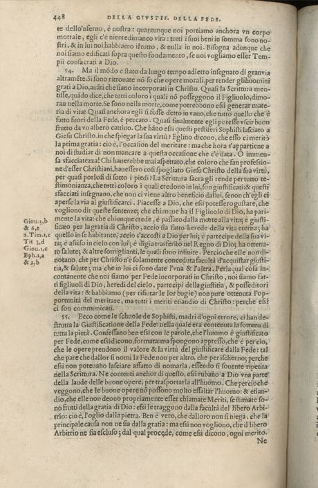 Institutione della Religion Christiana di Giovanni Calvino, edizione 1557 in Italiano tradotta per Giulio Cesare Paschali
